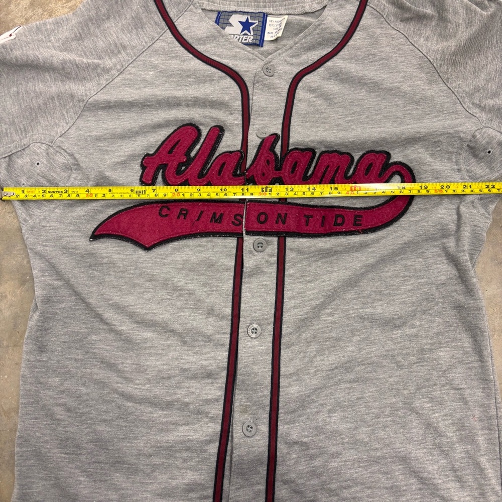 Vintage Starter Baseball Men’s Medium Grey Red Jersey Alabama Crimson Tide - Picture 8 of 9
